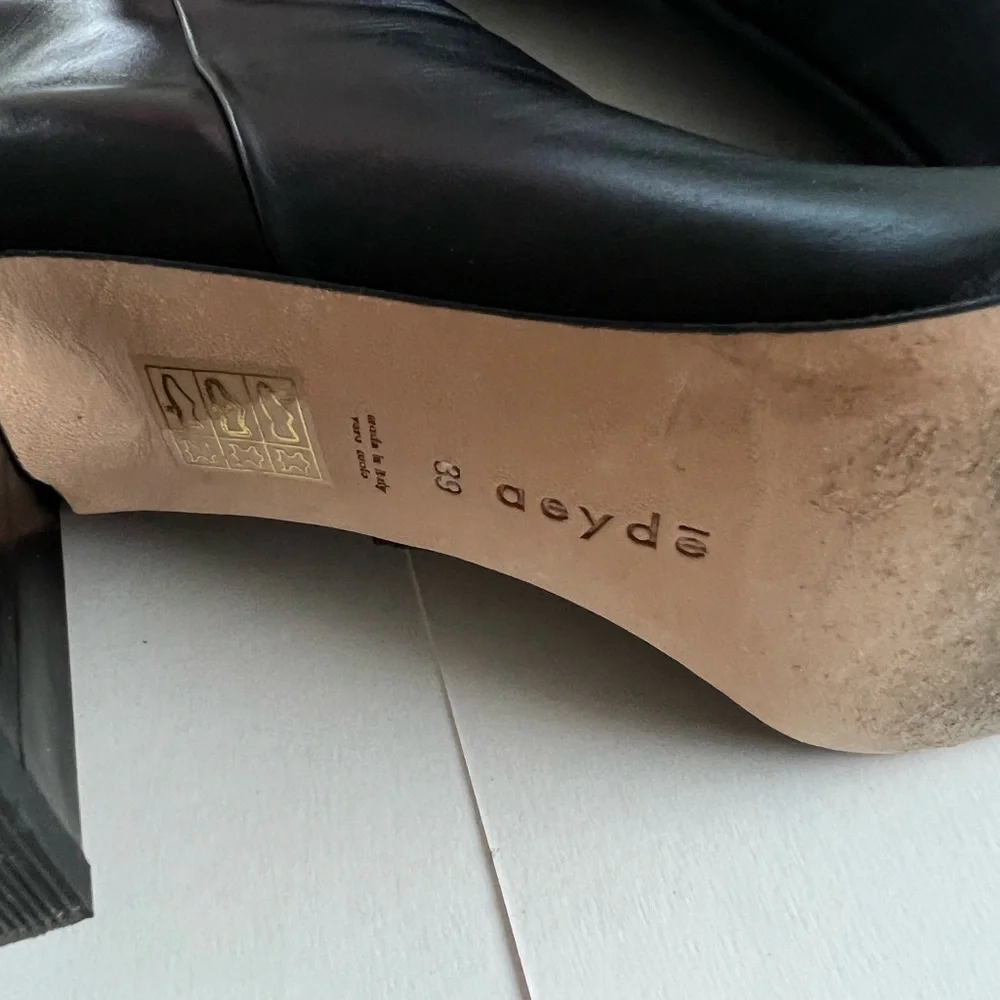 Aeyde Belle Snake-effect And Smooth Leather US9 Black like New - Picture 7 of 9